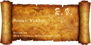 Rossi Viktor névjegykártya